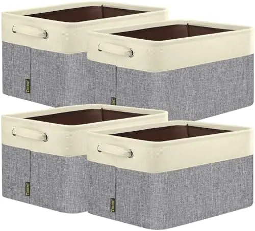 BALEINE 4-Pack Fabric Storage Bins - Grey Organizer Baskets for Closet, Home & Linen (15"x11"x9.5")
BALEINE 4-Pack Fabric Storage Bins - Grey Organizer Baskets for Closet, Home & Linen (15"x11"x9.5")