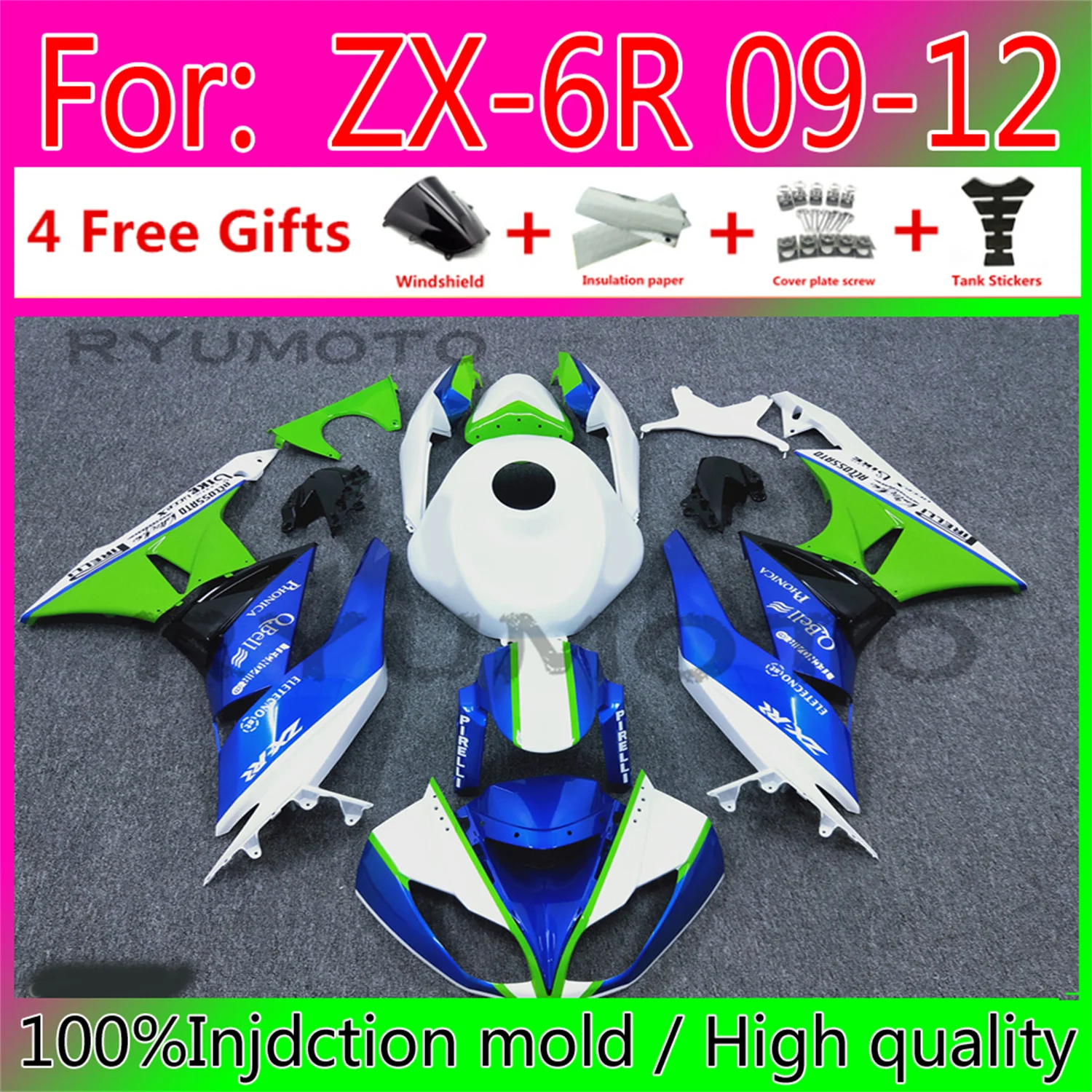 Injection New ABS Whole Fairings Kit Fit for kawasaki ZX6R 2009 2012 zx6r 09 12 fairingx
Injection New ABS Whole Fairings Kit Fit for kawasaki ZX6R 2009 2012 zx6r 09 12 fairingx