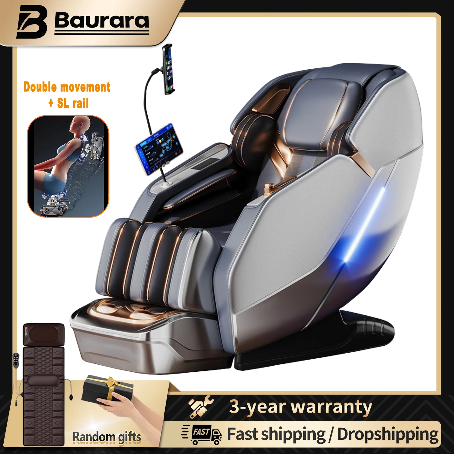 3 year warranty 4d sl track zero gravity massage chair Bluetooth Speaker Airbags Heating and Foot Massage AI Voice Thai stretchi
3 year warranty 4d sl track zero gravity massage chair Bluetooth Speaker Airbags Heating and Foot Massage AI Voice Thai stretchi