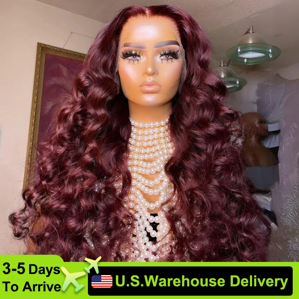 High Density 30 34 Inch 99J Burgundy Loose Wave 13x4 Lace Front Human Hair Wig 13x6 Lace Frontal Red Color Curly Wigs For Women
High Density 30 34 Inch 99J Burgundy Loose Wave 13x4 Lace Front Human Hair Wig 13x6 Lace Frontal Red Color Curly Wigs For Women