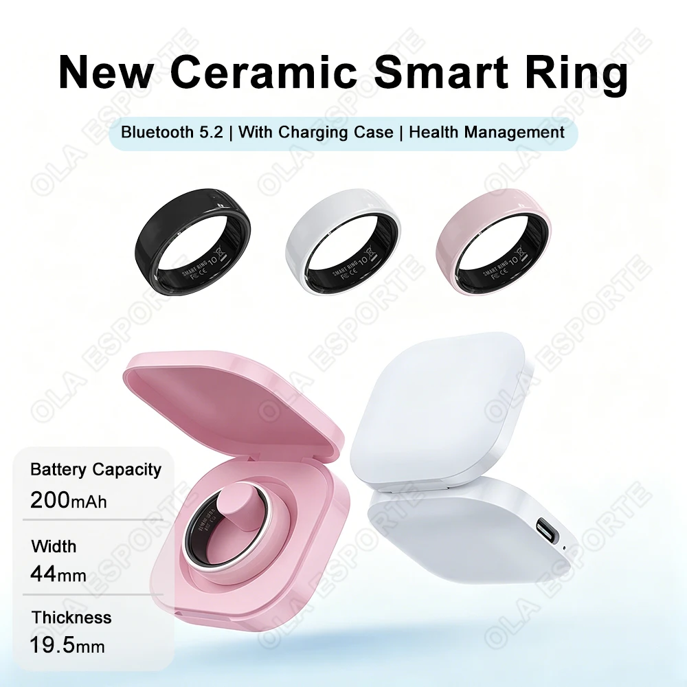 Ceramic Smart Ring with Charging Case For Men Women Health and Sleep Monitor 5ATM & IP68 Waterproof Sports Tracking Fitness Ring
Ceramic Smart Ring with Charging Case For Men Women Health and Sleep Monitor 5ATM & IP68 Waterproof Sports Tracking Fitness Ring