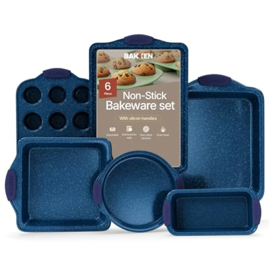 BAKKEN Kitchen Baking Pan Set - Nonstick Coating, Carbon Steel Bakeware Sets with Blue Silicone Handles, Baking Kitchen Essenti
BAKKEN Kitchen Baking Pan Set - Nonstick Coating, Carbon Steel Bakeware Sets with Blue Silicone Handles, Baking Kitchen Essenti
