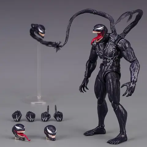 Venom AMAZING YAMAGUCHI Legends Action Figure Joint Movable Change Face Statue Model Collectible Kids for Toy Gift