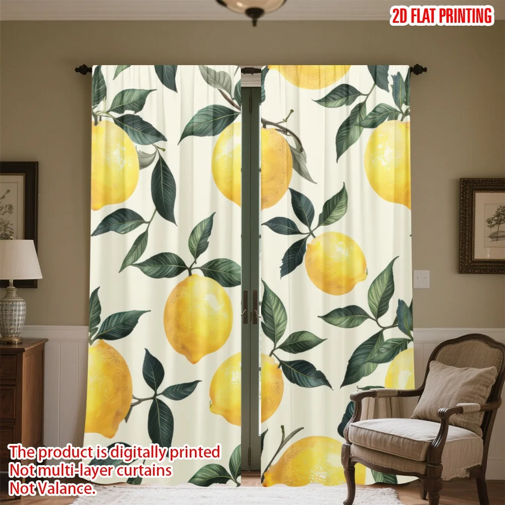 2D flat printing 2pcs Window Curtains Yellow Lemons with Leaves Digital Printed Polyester Drapes Holiday Decorations for Indoor
2D flat printing 2pcs Window Curtains Yellow Lemons with Leaves Digital Printed Polyester Drapes Holiday Decorations for Indoor