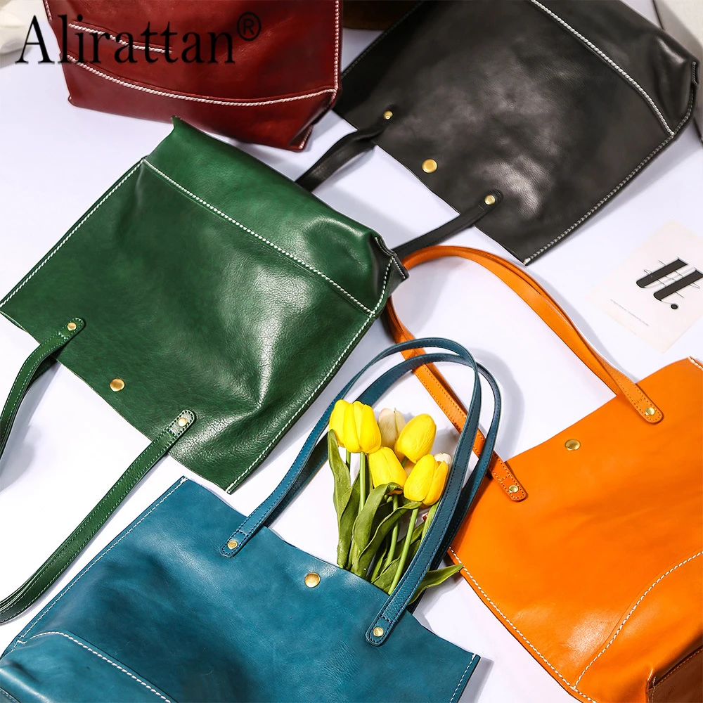 Alirattan Genuine Leather Women's Bag Tote Bag Summer High-End Feel Handbag Large Capacity Casual Niche Shoulder Bag
Alirattan Genuine Leather Women's Bag Tote Bag Summer High-End Feel Handbag Large Capacity Casual Niche Shoulder Bag