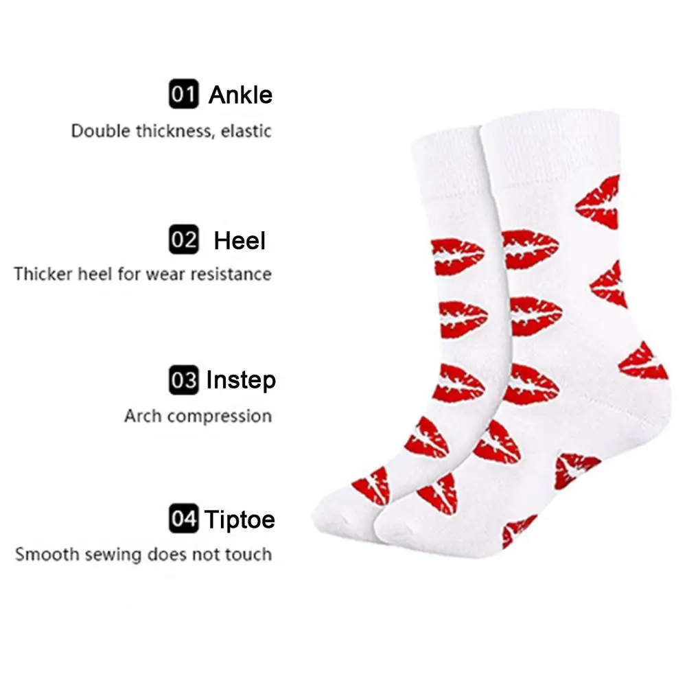 Soft Cotton Socks Valentines Day Gift Lip Print Cotton Couple Socks Mid-tube High Elasticity Anti-slip Soft Warm Unisex for Fall
Soft Cotton Socks Valentines Day Gift Lip Print Cotton Couple Socks Mid-tube High Elasticity Anti-slip Soft Warm Unisex for Fall
