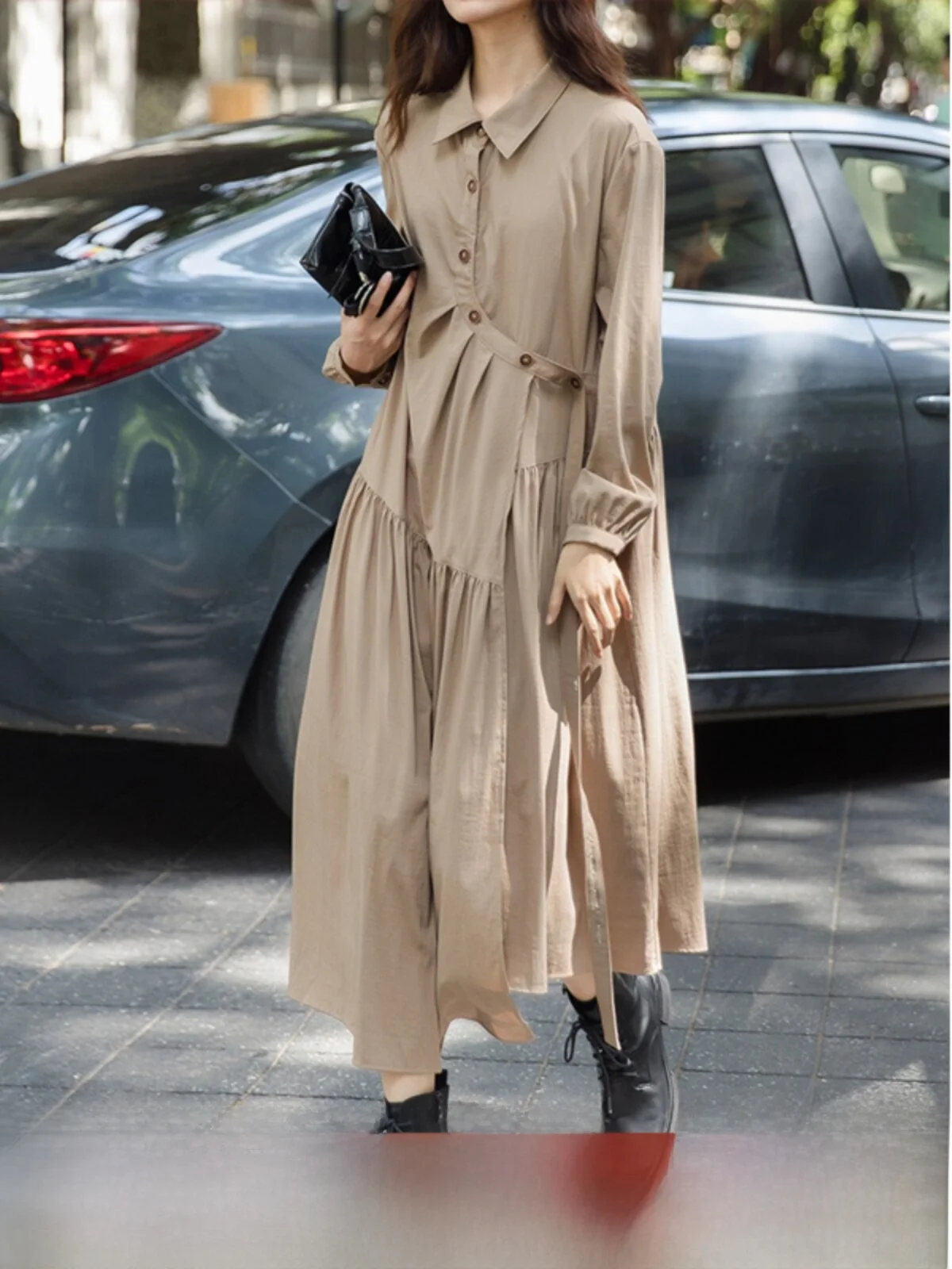 Retro Spring Dress Women's New Korean Version Waist Cinching Slimming Maxi Skirt Mid-Length Loose Long Dress Female
Retro Spring Dress Women's New Korean Version Waist Cinching Slimming Maxi Skirt Mid-Length Loose Long Dress Female