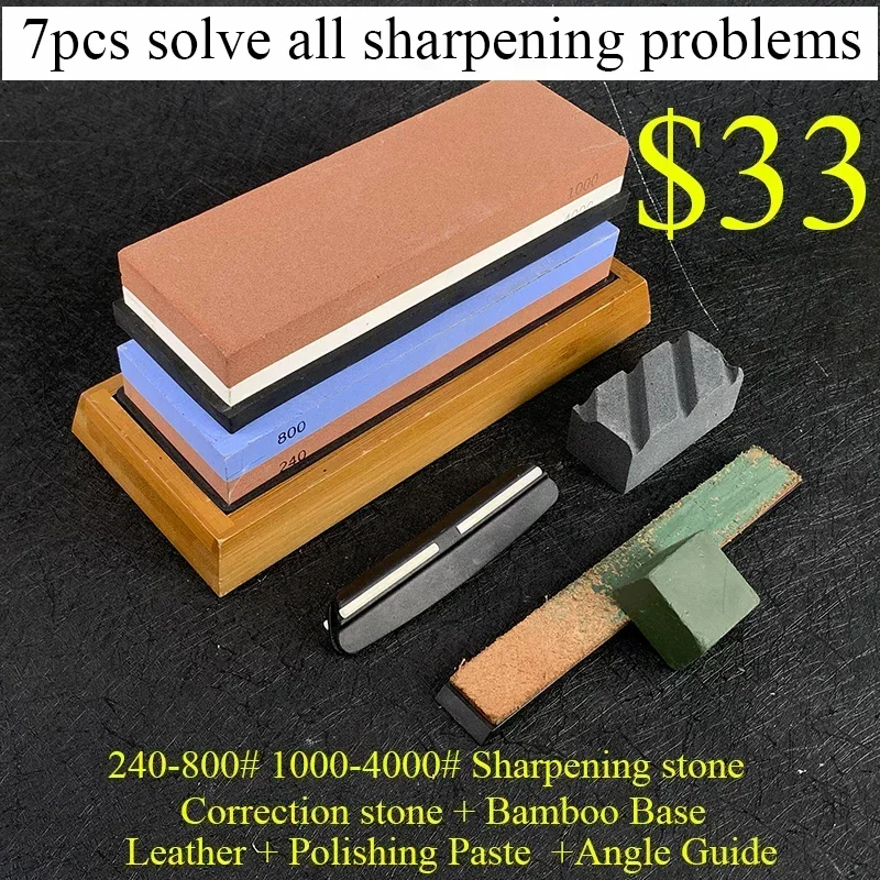240/800 Grit Double-sided Sharpening Stone Set WhiteCorundum Professional Whetstone RepairTools With Base Polishing Leather
240/800 Grit Double-sided Sharpening Stone Set WhiteCorundum Professional Whetstone RepairTools With Base Polishing Leather