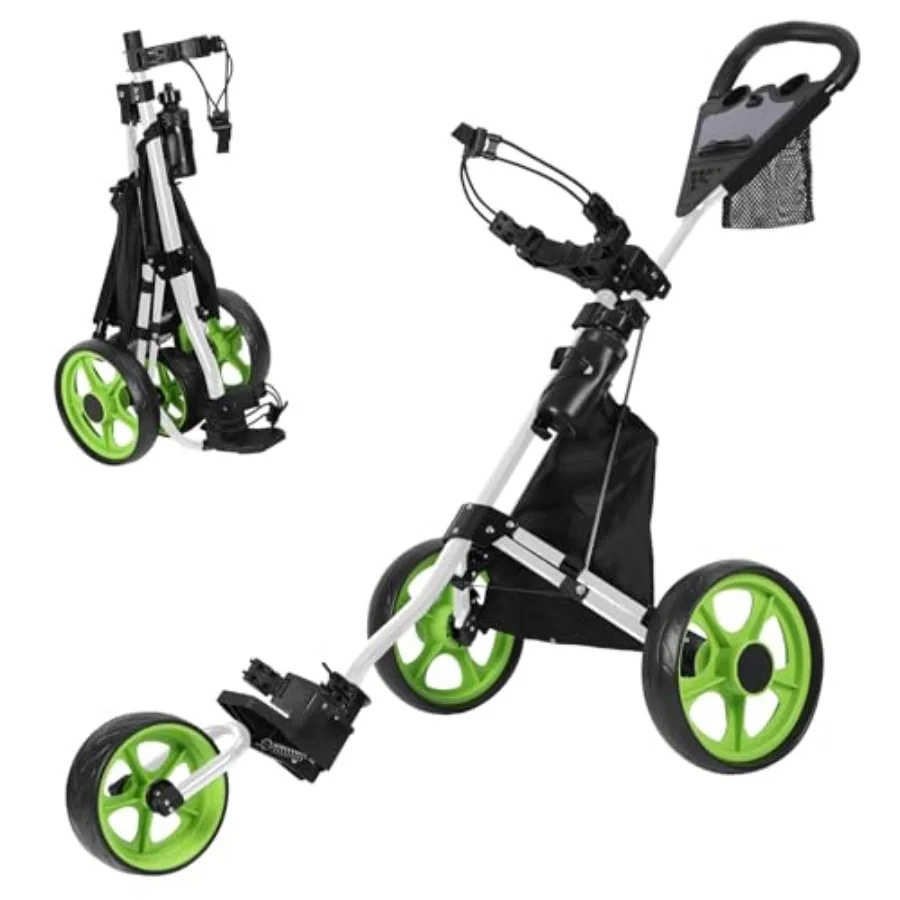 Golf Push Cart, All-Terrain with 27.5-Inch Wide Track Triangular Chassis, 2-Step Folding Heavy Duty Trolley for Slope Stability
Golf Push Cart, All-Terrain with 27.5-Inch Wide Track Triangular Chassis, 2-Step Folding Heavy Duty Trolley for Slope Stability