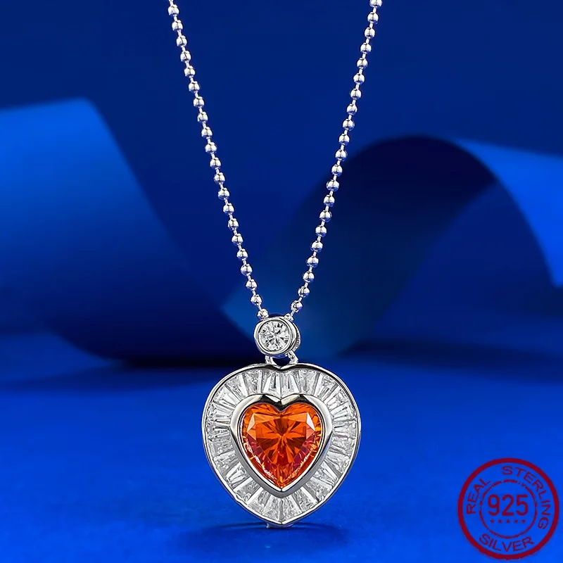 New S925 Silver Love Ice Flower Cut Fenda Orange 8 * 8mm Love Pendant Wedding Jewelry 
New S925 Silver Love Ice Flower Cut Fenda Orange 8 * 8mm Love Pendant Wedding Jewelry