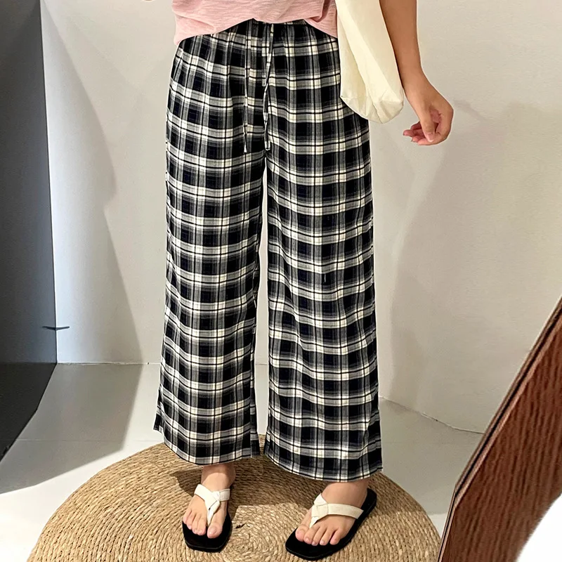 Loose Wide Leg Pants Women's plus Size Casual Trousers Autumn Plaid Elastic Waist mid Low Waist Comfortable Fit Fem Jeans
Loose Wide Leg Pants Women's plus Size Casual Trousers Autumn Plaid Elastic Waist mid Low Waist Comfortable Fit Fem Jeans