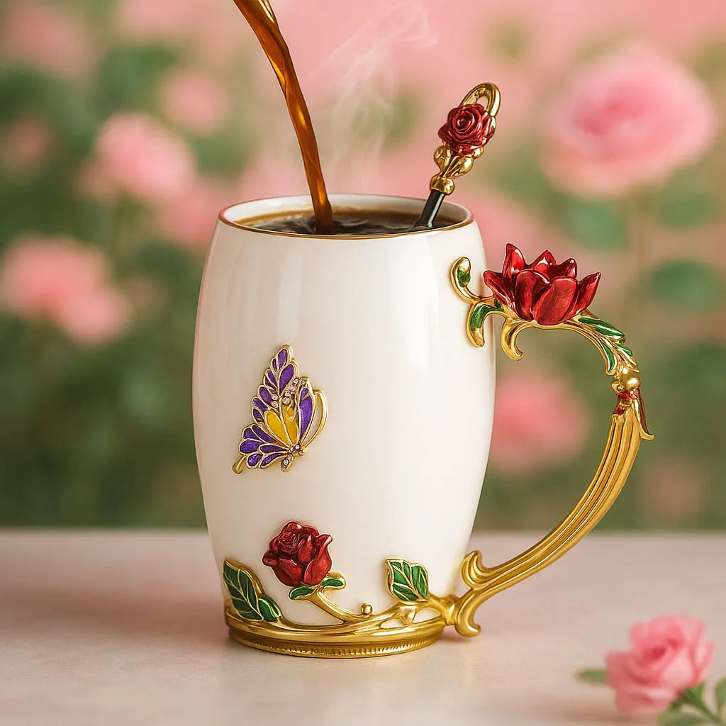 vintage Handmade Ceramic Enamel Mug – Artistic Floral Coffee & Tea Cup, Elegant Office & Home Drinkware Gift for Women
vintage Handmade Ceramic Enamel Mug – Artistic Floral Coffee & Tea Cup, Elegant Office & Home Drinkware Gift for Women