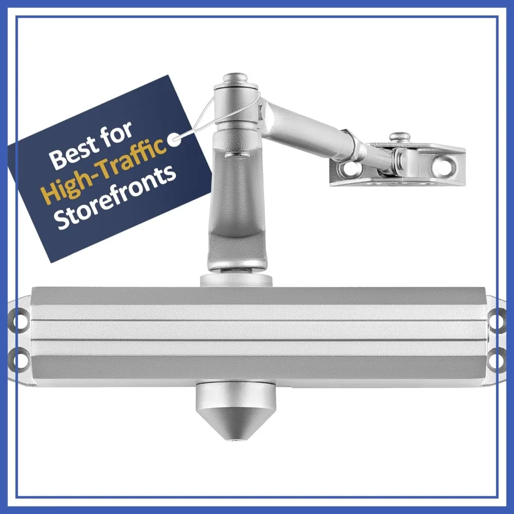 Commercial Grade 1 Door Closer, Heavy Duty Surface-Mounted, Adjustable 6-Speed Control & 3 Valves
Commercial Grade 1 Door Closer, Heavy Duty Surface-Mounted, Adjustable 6-Speed Control & 3 Valves