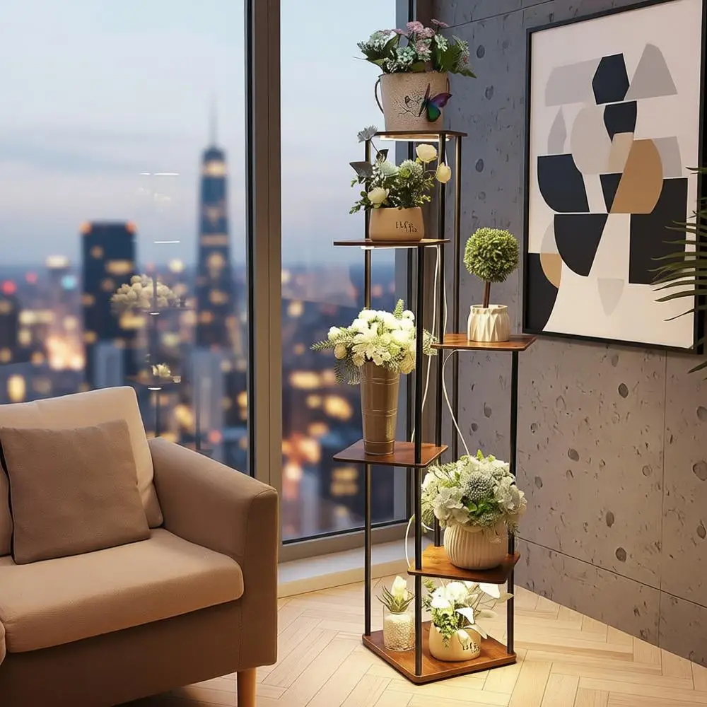 6-Tier Indoor Metal Plant Stand with Grow Light, Sturdy Potted Plant Shelf for Tall Plants, Display Ladder for Living Room or Of
6-Tier Indoor Metal Plant Stand with Grow Light, Sturdy Potted Plant Shelf for Tall Plants, Display Ladder for Living Room or Of