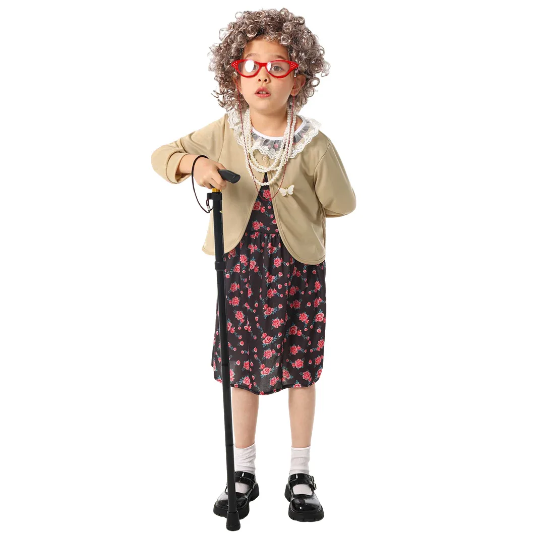 100-дневный школьный костюм для бабушки, парик для косплея, 2026 год, забавный детский костюм на Хэллоуин для девочек, сценический костюм, праздничное платье для выступлений
100-дневный школьный костюм для бабушки, парик для косплея, 2026 год, забавный детский костюм на Хэллоуин для девочек, сценический костюм, праздничное платье для выступлений