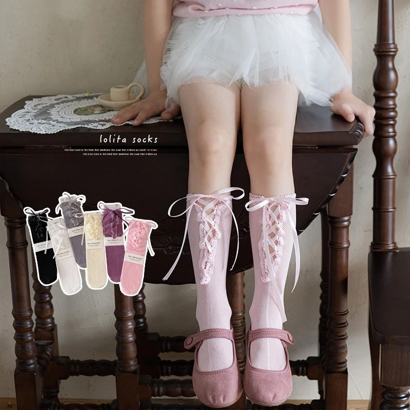 Kids Girls Pink Lace Knee High Socks Spring Summer Lolita Bow Ribbon Tie Calf Socks Sweet Slouchy Socks for Girl Children
Kids Girls Pink Lace Knee High Socks Spring Summer Lolita Bow Ribbon Tie Calf Socks Sweet Slouchy Socks for Girl Children