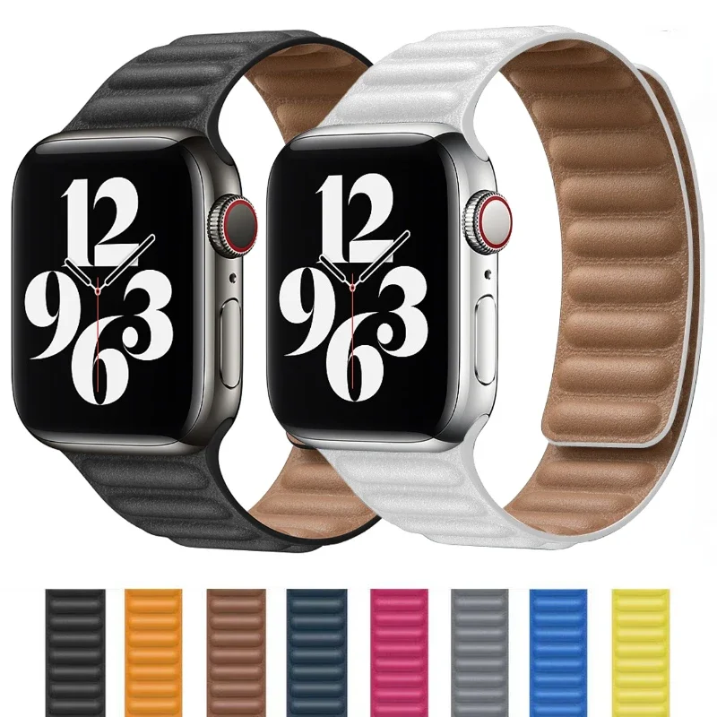Leather Link Strap For Apple watch Ultra 2 49mm 10 9 8 7 6 5 4 3 SE 46mm 45mm 41mm 40mm 44mm Original Magnetic for iwatch 42mm
Leather Link Strap For Apple watch Ultra 2 49mm 10 9 8 7 6 5 4 3 SE 46mm 45mm 41mm 40mm 44mm Original Magnetic for iwatch 42mm
