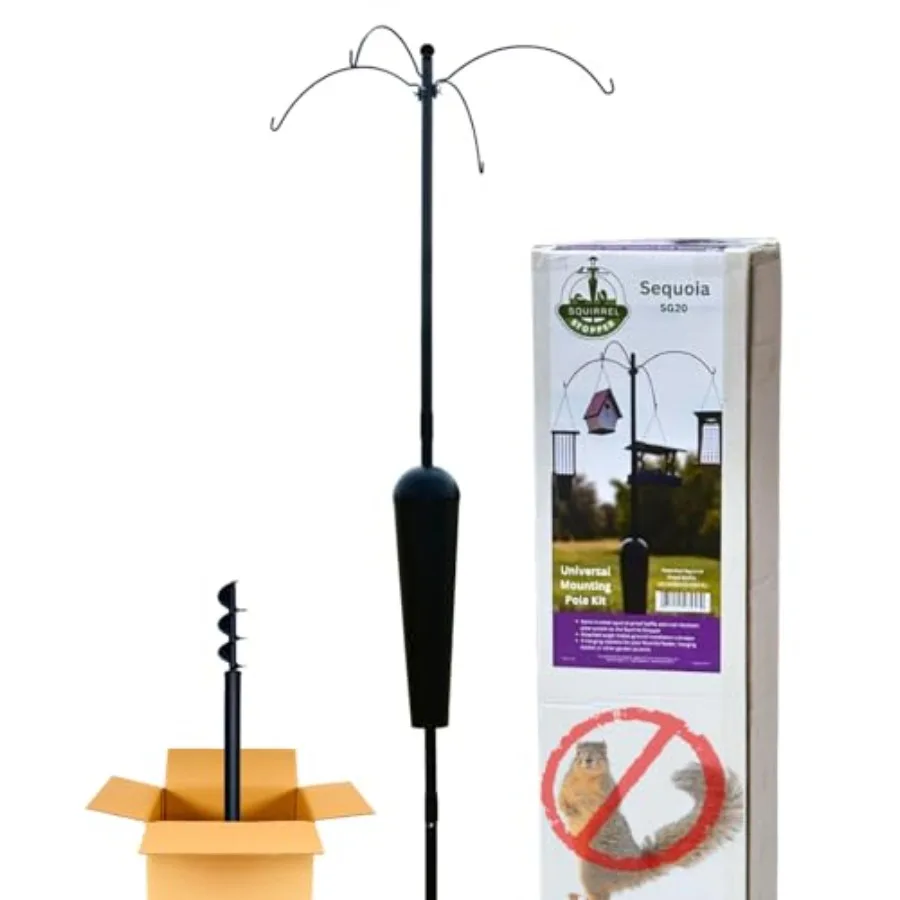 Sequoia Squirrel-Proof Universal Mounting Pole Kit 4 Hanging Stations Universal Baffle Bird Feeders for Outdoors Bird Perch Stu
Sequoia Squirrel-Proof Universal Mounting Pole Kit 4 Hanging Stations Universal Baffle Bird Feeders for Outdoors Bird Perch Stu