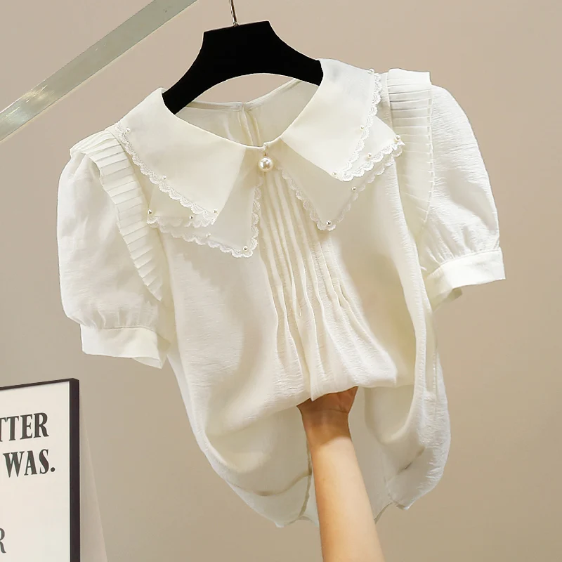 Ele Light Weight Loose ort Sve Dstring Collar Fro Faionable Younglooking Top Trendy Korean Sle Bubble Sve
Ele Light Weight Loose ort Sve Dstring Collar Fro Faionable Younglooking Top Trendy Korean Sle Bubble Sve