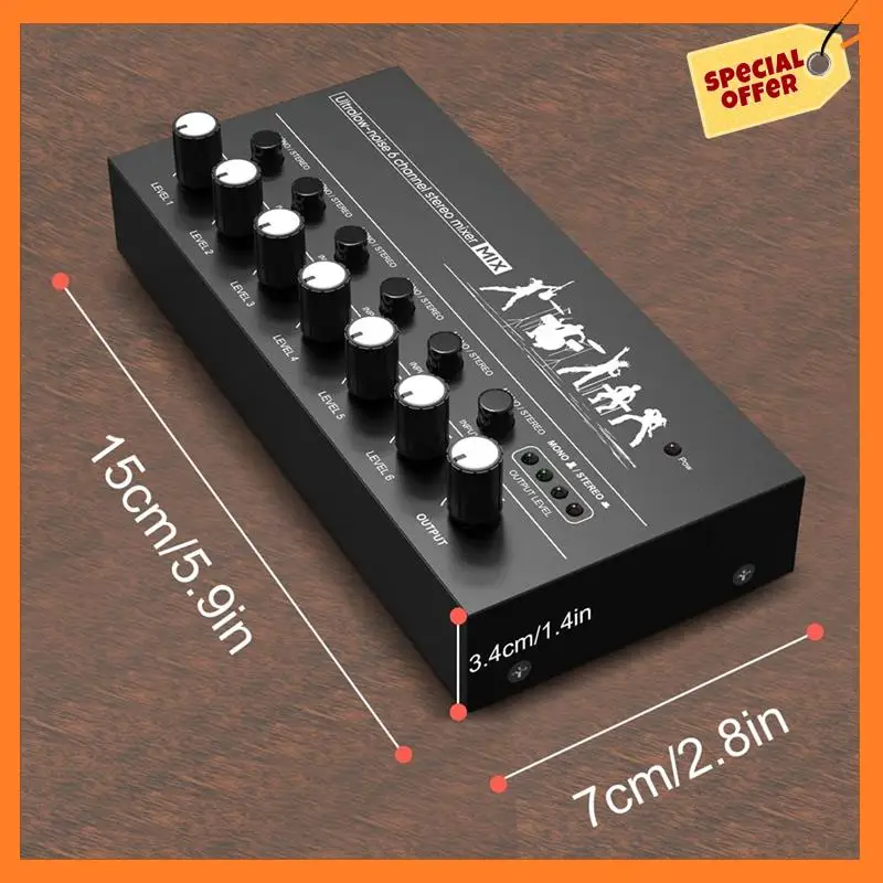 AD08-Mini Stereo Audio Mixer 6 Channel Microphone Mixer Instrument Expander For Guitar/Electric Keyboard/Amplifier/Speaker
AD08-Mini Stereo Audio Mixer 6 Channel Microphone Mixer Instrument Expander For Guitar/Electric Keyboard/Amplifier/Speaker