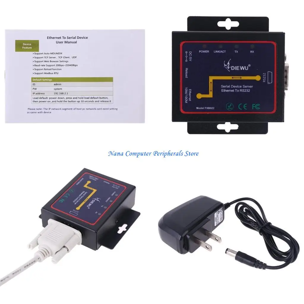 F68C DB9 RJ45 to RS232 Ethernet IP Serial Server Module Ethernet Device Converter
