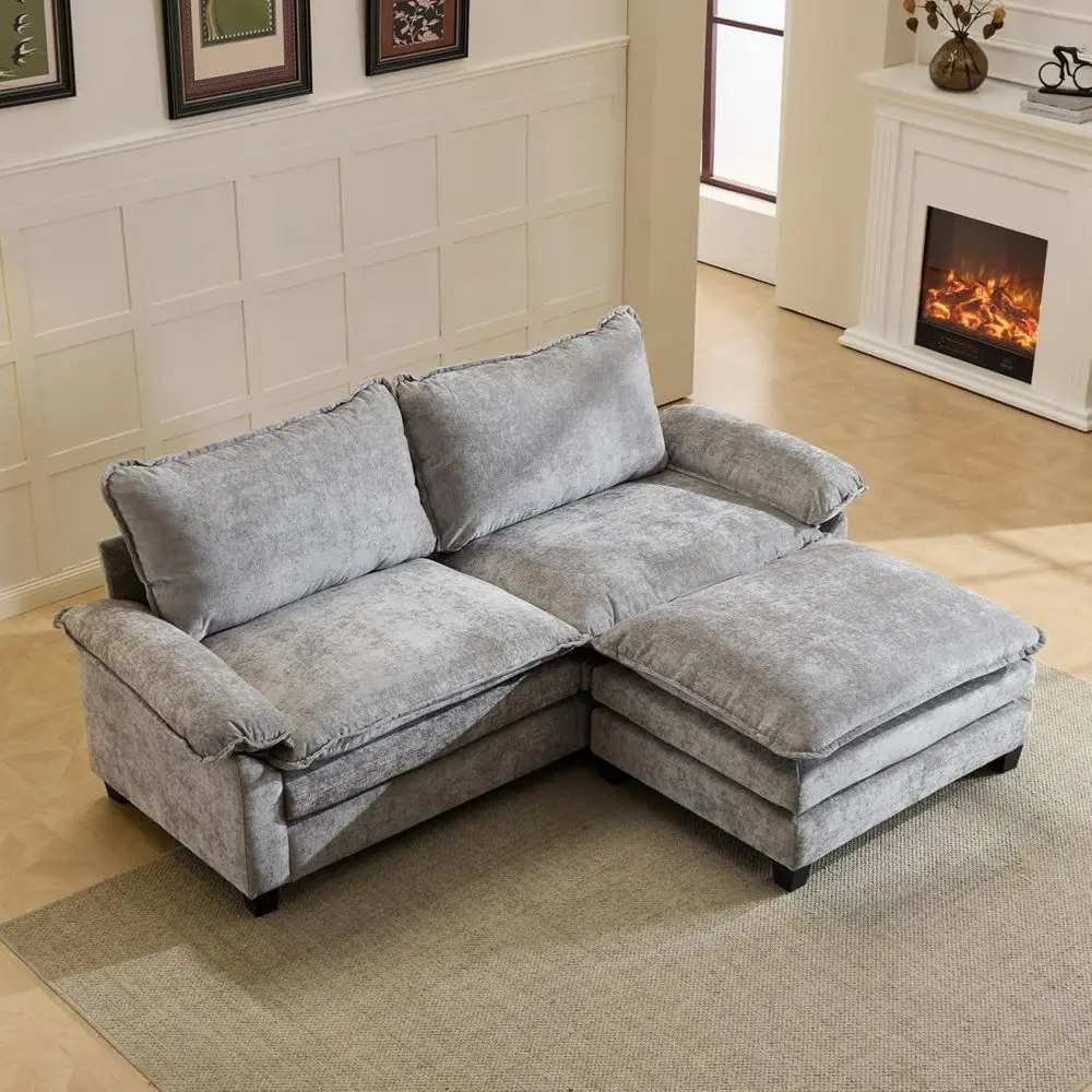 87 L-Shaped Deep Seat Sectional Sofa with Ottoman, Ideal for Living Rooms and Small Spaces (Light Grey)
87 L-Shaped Deep Seat Sectional Sofa with Ottoman, Ideal for Living Rooms and Small Spaces (Light Grey)