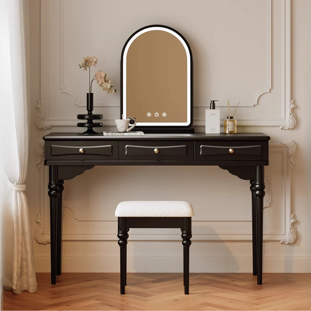 Corner Girls Dressing Table Chair Black Luxury Makeup Box Drawers Nail Room Organizer Tocador De Maquillaje Home Decoration
Corner Girls Dressing Table Chair Black Luxury Makeup Box Drawers Nail Room Organizer Tocador De Maquillaje Home Decoration