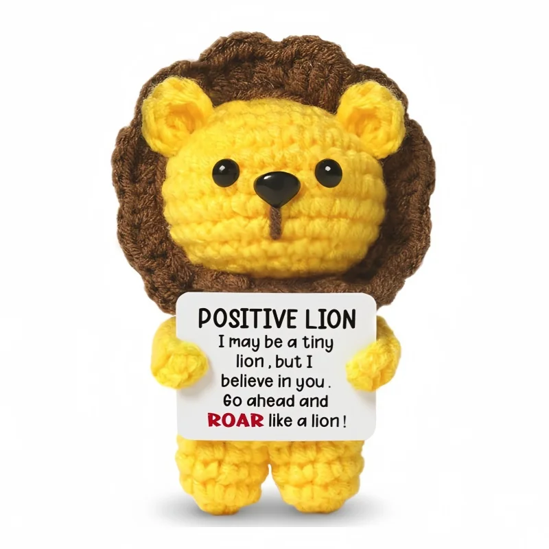 Mini Positive Lion Handmade Crochet Dolls with Card Emotional Support Desktop Ornament Home Room Decoration Birthday Party Gift
Mini Positive Lion Handmade Crochet Dolls with Card Emotional Support Desktop Ornament Home Room Decoration Birthday Party Gift
