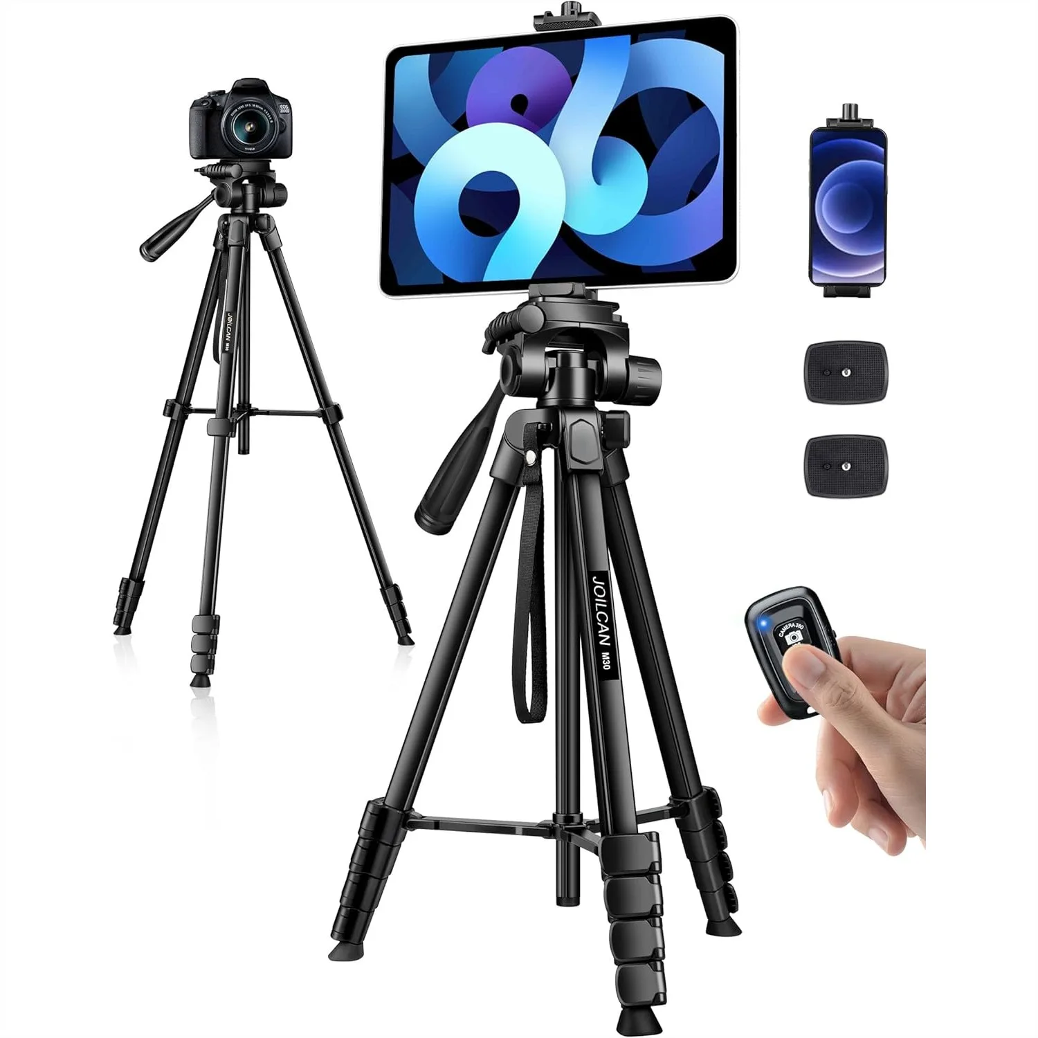 68" Phone Tripod Stand for iPad iPhone Tablet with Remote and Carry Bag, Lightweight Aluminum Tripod for Video Recording
68" Phone Tripod Stand for iPad iPhone Tablet with Remote and Carry Bag, Lightweight Aluminum Tripod for Video Recording