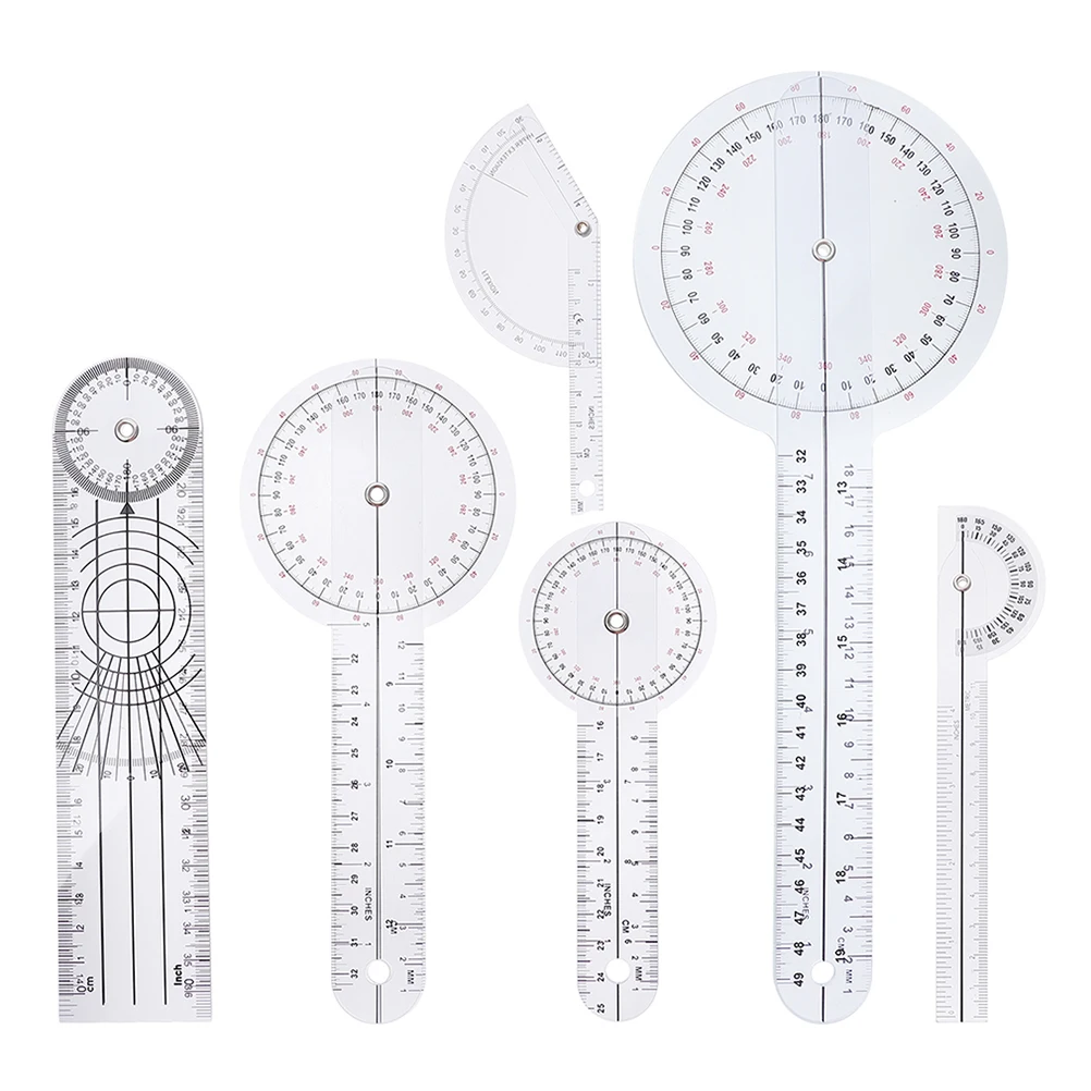 6pcs Ruler Set Protractor Goniometer for Body Measuring Physiotherapy Plastic Clear Joint Finger Spine Angle Instruments
6pcs Ruler Set Protractor Goniometer for Body Measuring Physiotherapy Plastic Clear Joint Finger Spine Angle Instruments