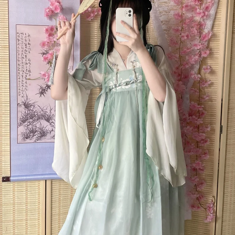 Chinese Style Sweet Hanfu Dress Women Traditional Elegant Floral Print Princess Dresses Oriental Fairy Cosplay Stage Dance Robe
Chinese Style Sweet Hanfu Dress Women Traditional Elegant Floral Print Princess Dresses Oriental Fairy Cosplay Stage Dance Robe