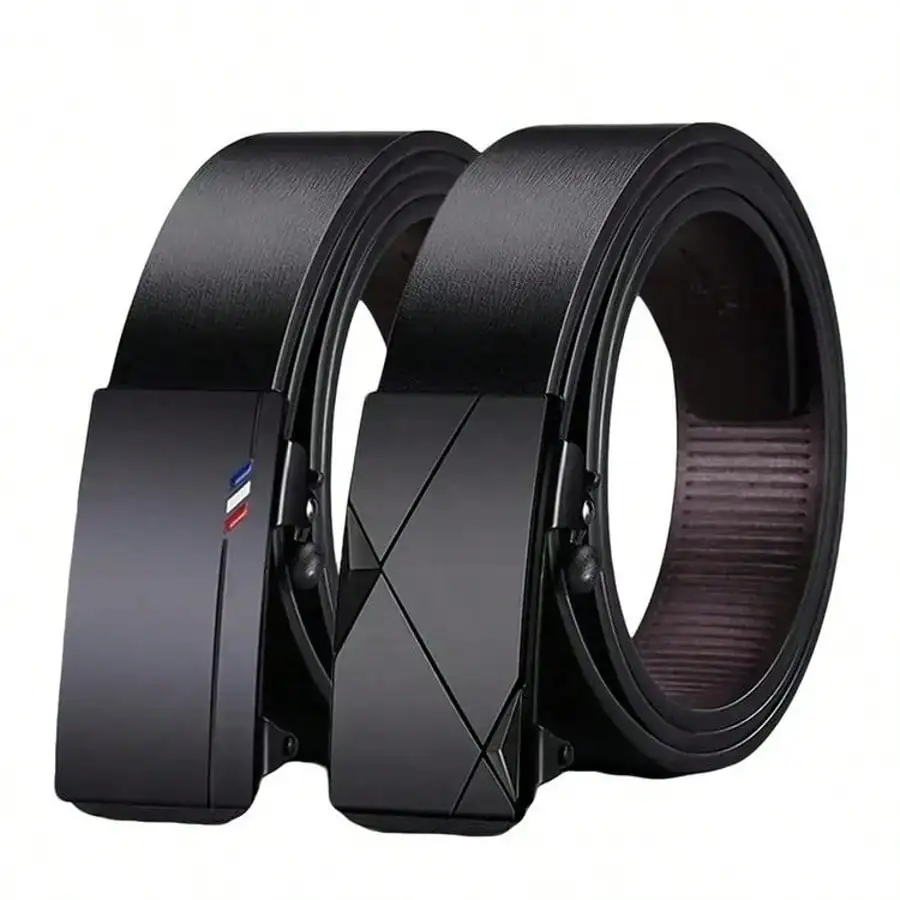 2pcs/Set Men's Automatic Buckle Leather Belt, Business Casual Versatile Waist Belt With Minimalist Geometric Pattern
2pcs/Set Men's Automatic Buckle Leather Belt, Business Casual Versatile Waist Belt With Minimalist Geometric Pattern