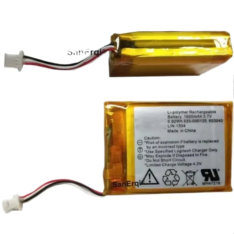 1600mAh battery 533-000125 603040 for Logi tech Battery L/N:1504 battery
1600mAh battery 533-000125 603040 for Logi tech Battery L/N:1504 battery
