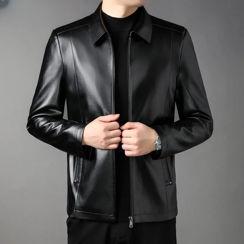 Men Leather Jacket 2023 Autumn Genuine Leather Jackets for Men Clothing Casual Business Lapel Black Coats Chaqueta Cuero Hombre
Men Leather Jacket 2023 Autumn Genuine Leather Jackets for Men Clothing Casual Business Lapel Black Coats Chaqueta Cuero Hombre