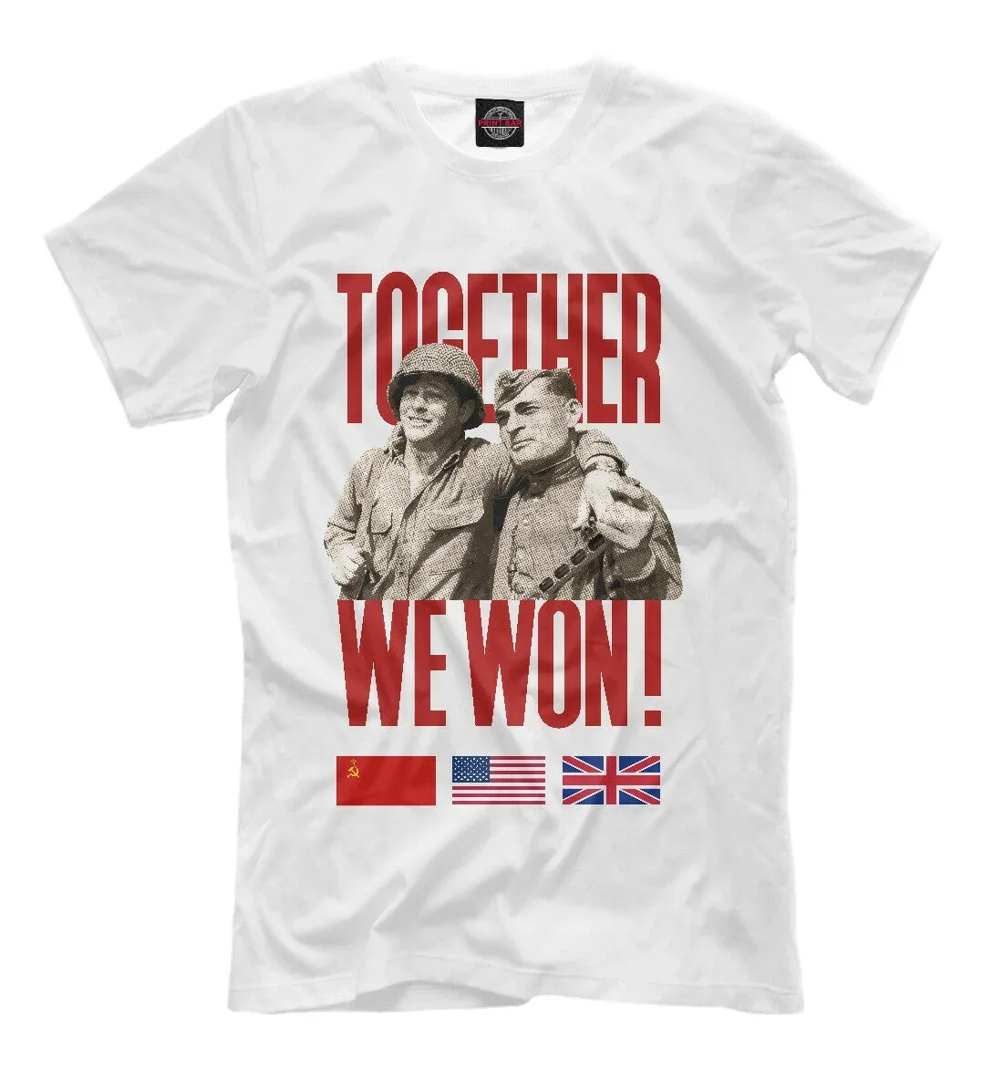 Together We Won! WWII Allied Powers on May 9 Victory T-Shirt. Summer Cotton Short Sleeve O-Neck Mens T Shirt New S-3XL 
Together We Won! WWII Allied Powers on May 9 Victory T-Shirt. Summer Cotton Short Sleeve O-Neck Mens T Shirt New S-3XL