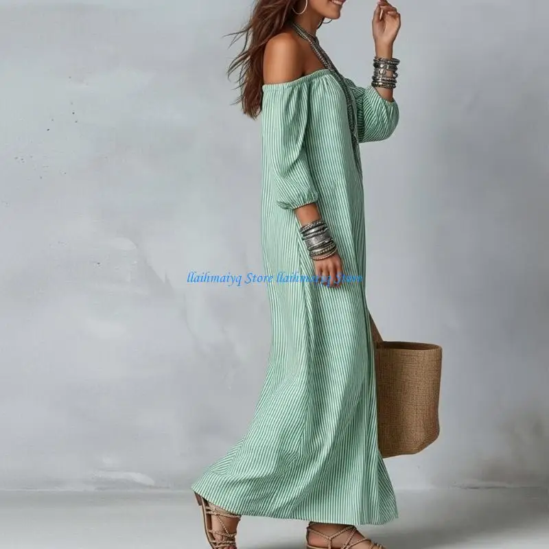 573B Women Bohemian Off Shoulder Print Hollow Pocket Loose Maxi Dress
573B Women Bohemian Off Shoulder Print Hollow Pocket Loose Maxi Dress