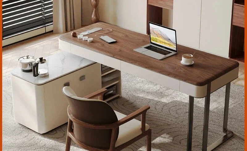 Italian light luxury solid wood corner desk tea table kettle integrated high-end L-shaped tea table
Italian light luxury solid wood corner desk tea table kettle integrated high-end L-shaped tea table