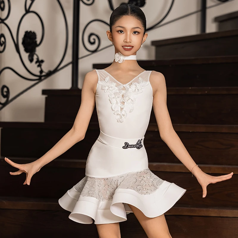 White Latin Dance Dress Girls Competition Clothing Sleeveless Lace Sequin Dance Costume Professional Performance Dress BL15645
White Latin Dance Dress Girls Competition Clothing Sleeveless Lace Sequin Dance Costume Professional Performance Dress BL15645