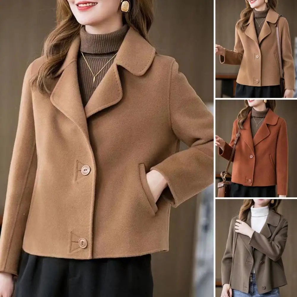 Lapel Design Coat Stylish Women's Woolen Coat with Lapel Double-sided Design for Fall Winter Featuring A Loose Fit for Commuting
Lapel Design Coat Stylish Women's Woolen Coat with Lapel Double-sided Design for Fall Winter Featuring A Loose Fit for Commuting