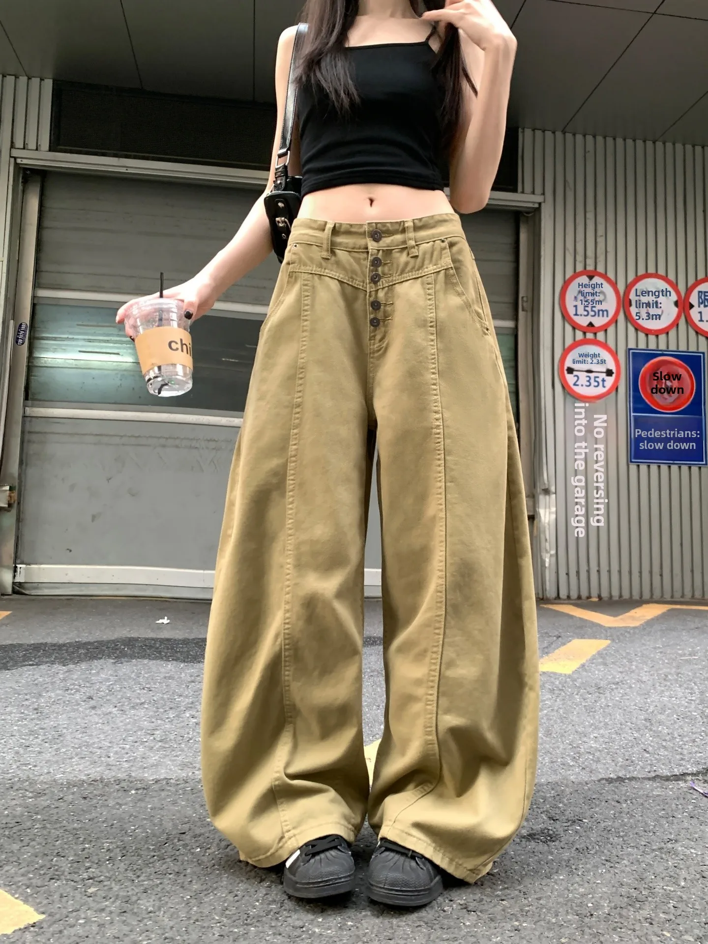 American Style Khaki Loose Women's Jeans Summer Slimming Drapey Wide Leg Pants High Waist Casual Wear Resistant Cotton Denim
American Style Khaki Loose Women's Jeans Summer Slimming Drapey Wide Leg Pants High Waist Casual Wear Resistant Cotton Denim