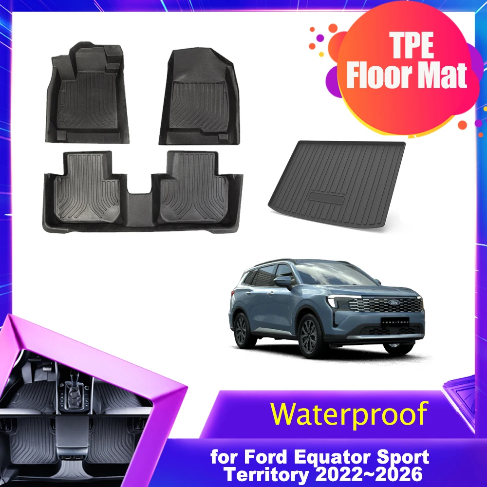 Car Floor Mat for Ford Equator Sport Territory 2022~2026 2023 TPE Foot Liner Trunk Pad Waterproof Protector Accessorie Part
Car Floor Mat for Ford Equator Sport Territory 2022~2026 2023 TPE Foot Liner Trunk Pad Waterproof Protector Accessorie Part
