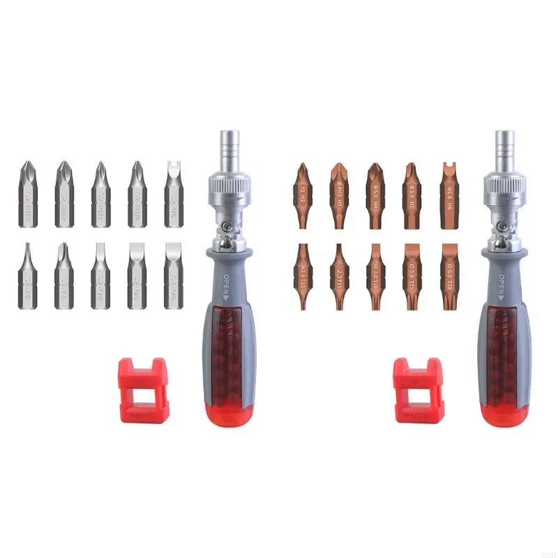 E28F Portable Small Adjustable Ratchet Screwdriver with Bit Magazine 10 Magnetic Bits in Handle for Efficient Home Projects
E28F Portable Small Adjustable Ratchet Screwdriver with Bit Magazine 10 Magnetic Bits in Handle for Efficient Home Projects