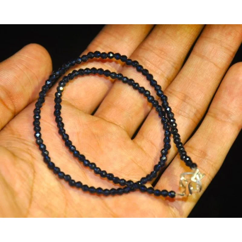 Blue Light Faceted Round Beads 2 MM Diamond Necklace
Blue Light Faceted Round Beads 2 MM Diamond Necklace