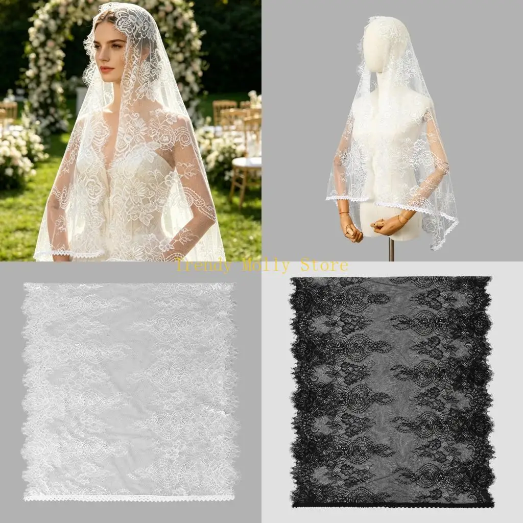N5KB Trendy Lace Trimmed Mantilla Cover Multipurpose Headwear for Sun Shade
N5KB Trendy Lace Trimmed Mantilla Cover Multipurpose Headwear for Sun Shade
