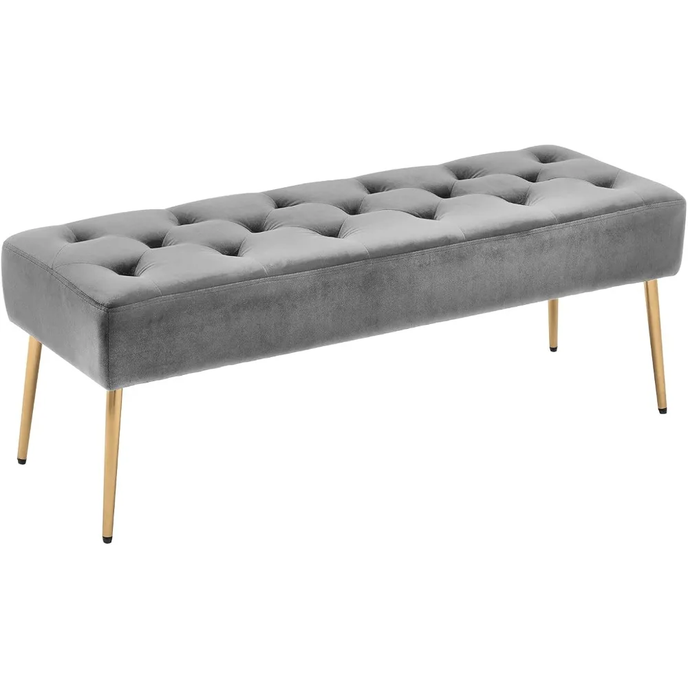 Modern Velvet Ottoman Bench, Button-Tufted Upholstered Bedroom Benches,End of Bed Bench with Gold Base for Entryway Living Room
Modern Velvet Ottoman Bench, Button-Tufted Upholstered Bedroom Benches,End of Bed Bench with Gold Base for Entryway Living Room