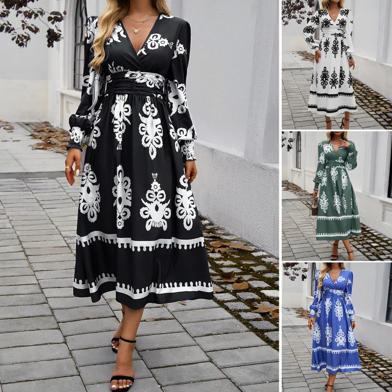 Diyun new 2025 hot style autumn winter WOMEN'S fashion elegant color block print long sleeve dress
Diyun new 2025 hot style autumn winter WOMEN'S fashion elegant color block print long sleeve dress