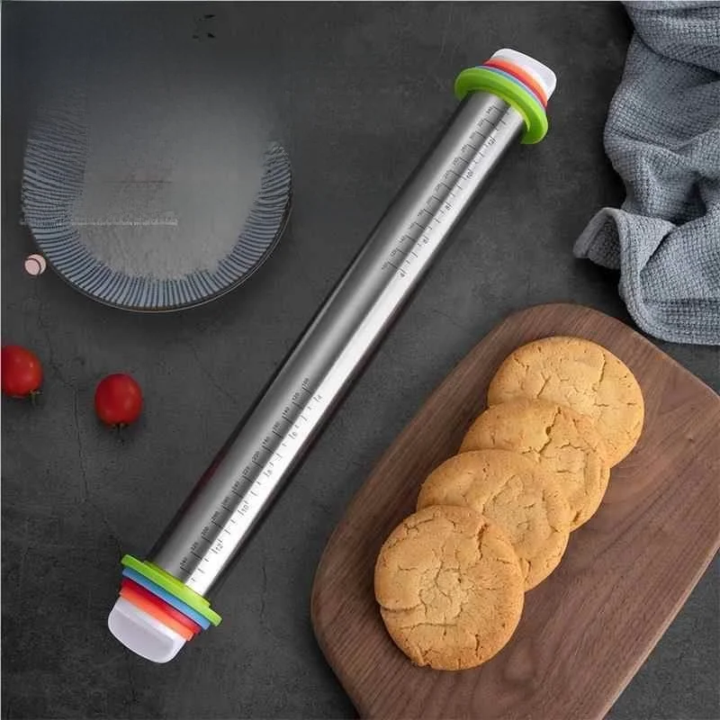 Large Stainless Steel Rolling Pin Baking Flour Stick Adjustable Thickness Long Non-Stick Home Use Luxury Printed Heat Generating
Large Stainless Steel Rolling Pin Baking Flour Stick Adjustable Thickness Long Non-Stick Home Use Luxury Printed Heat Generating