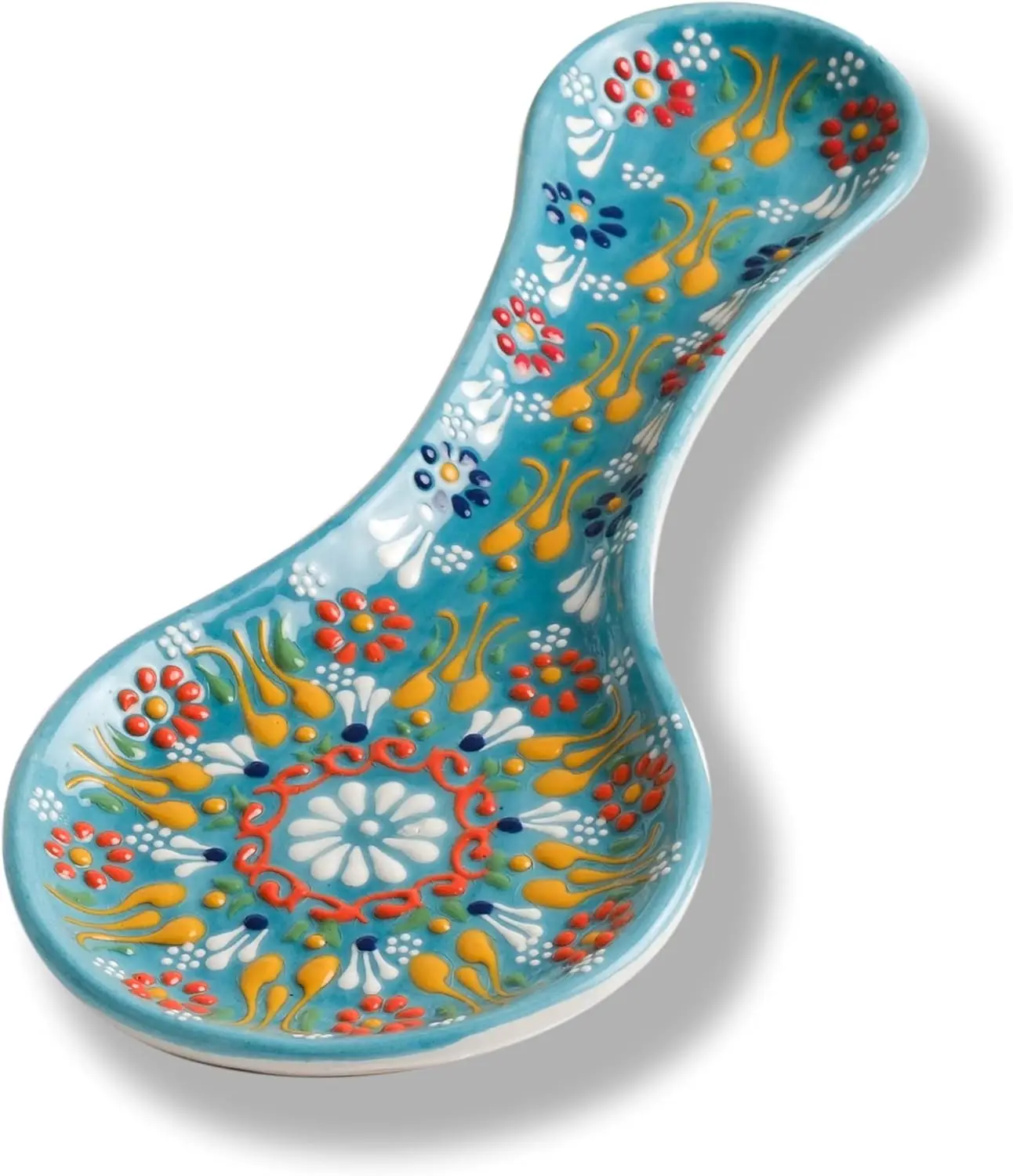 Handmade Ceramic Spoon Rest, 10" Stove Top Spoon Holder for Kitchen Counter, Dishwasher Safe Utensil Rest with Colorful Design
Handmade Ceramic Spoon Rest, 10" Stove Top Spoon Holder for Kitchen Counter, Dishwasher Safe Utensil Rest with Colorful Design