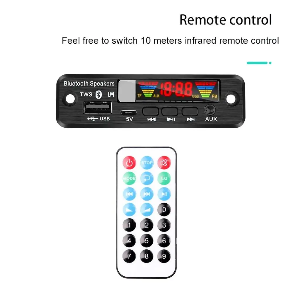 5V APE/MP3 Decoder Board TWS Wireless Bluetooth USB FM Radio with Digital AMP HiFi Stereo 20W Amplifier Class D Low Distortion
5V APE/MP3 Decoder Board TWS Wireless Bluetooth USB FM Radio with Digital AMP HiFi Stereo 20W Amplifier Class D Low Distortion