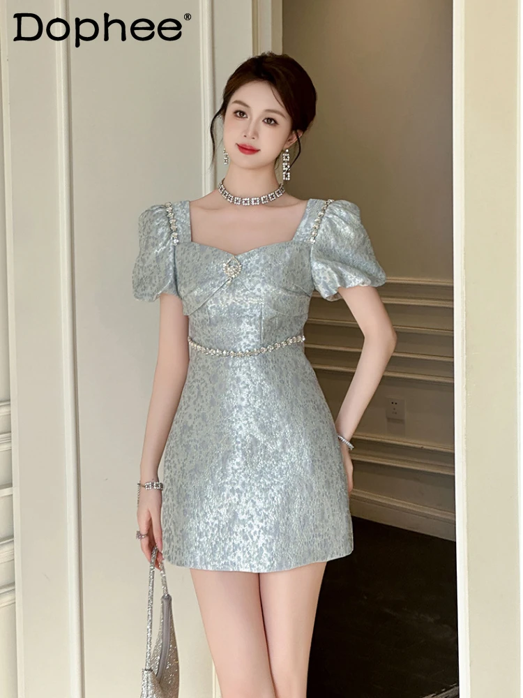 Vintage Dress French Square Collar Diamond Puff Sleeve A- Line Dresses 2024 Summer New High Waist Birthday Dress for Women
Vintage Dress French Square Collar Diamond Puff Sleeve A- Line Dresses 2024 Summer New High Waist Birthday Dress for Women